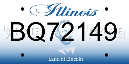 BQ72149 Illinois License Plate