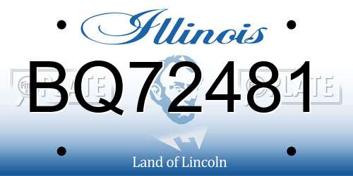 BQ72481 Illinois License Plate