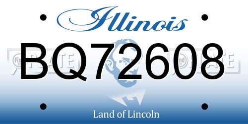 BQ72608 Illinois License Plate