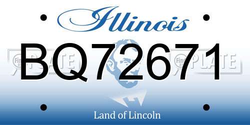 BQ72671 Illinois License Plate