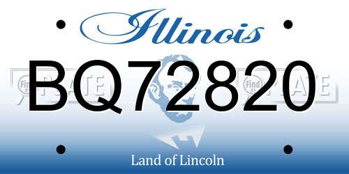 BQ72820 Illinois License Plate