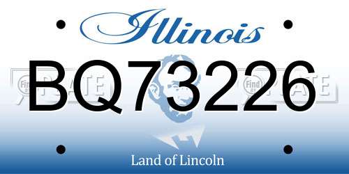 BQ73226 Illinois License Plate