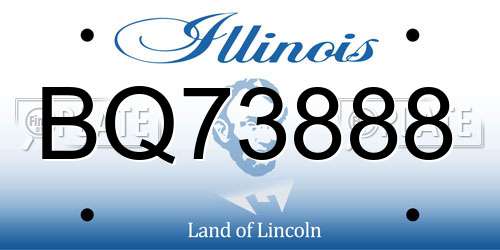 BQ73888 Illinois License Plate