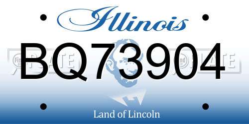 BQ73904 Illinois License Plate