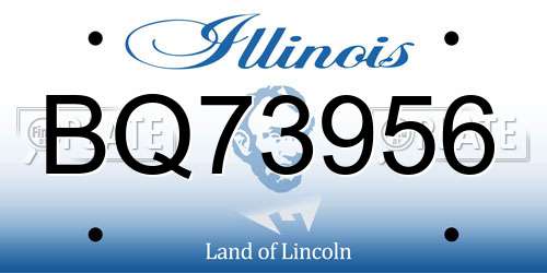 BQ73956 Illinois License Plate