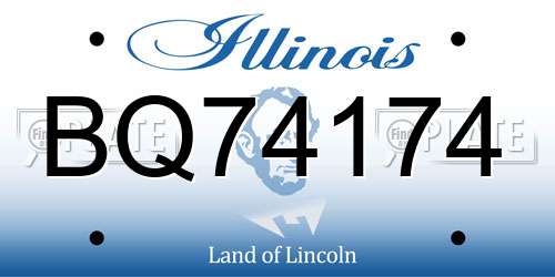 BQ74174 Illinois License Plate