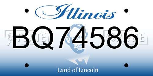 BQ74586 Illinois License Plate