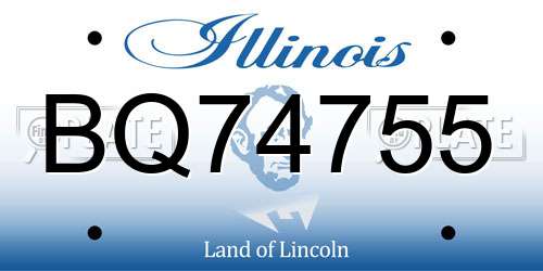 BQ74755 Illinois License Plate
