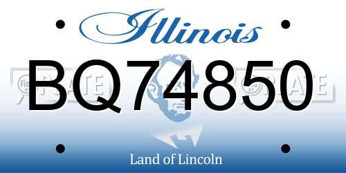 BQ74850 Illinois License Plate