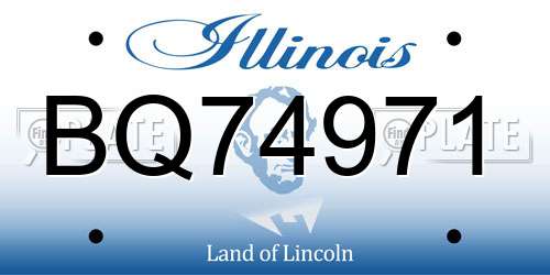 BQ74971 Illinois License Plate