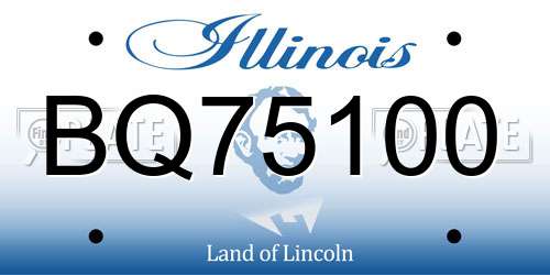 BQ75100 Illinois License Plate