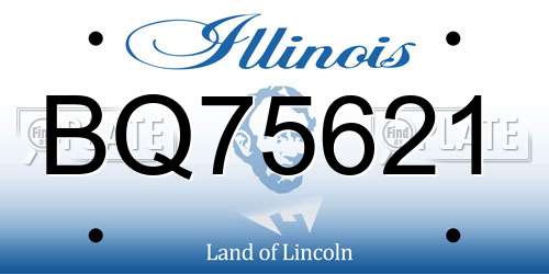 BQ75621 Illinois License Plate