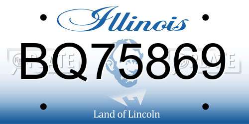 BQ75869 Illinois License Plate