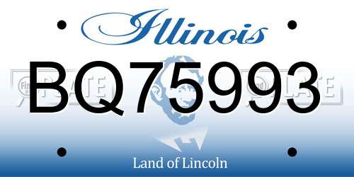 BQ75993 Illinois License Plate