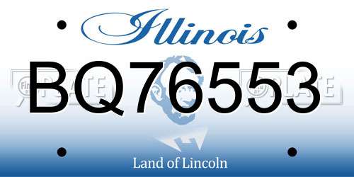 BQ76553 Illinois License Plate