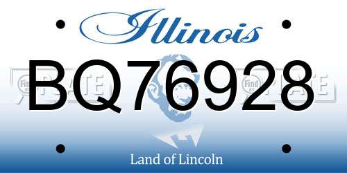 BQ76928 Illinois License Plate