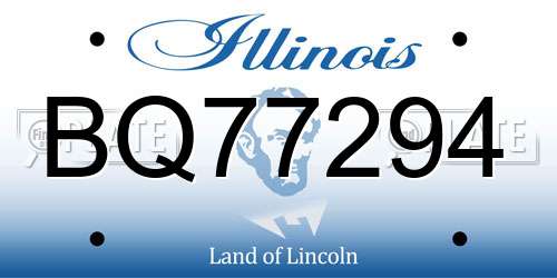 BQ77294 Illinois License Plate