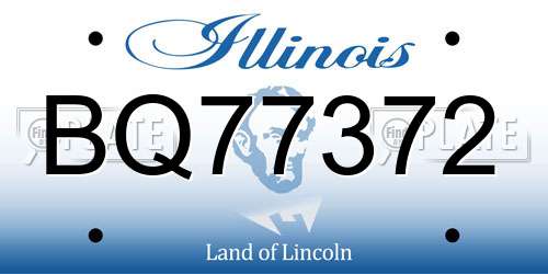 BQ77372 Illinois License Plate