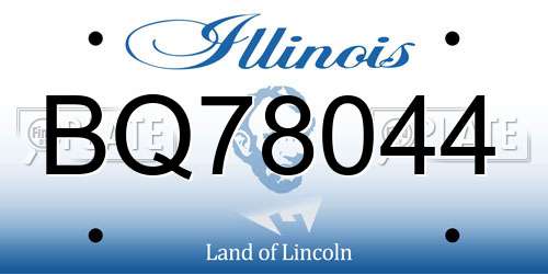 BQ78044 Illinois License Plate