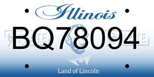 BQ78094 Illinois License Plate