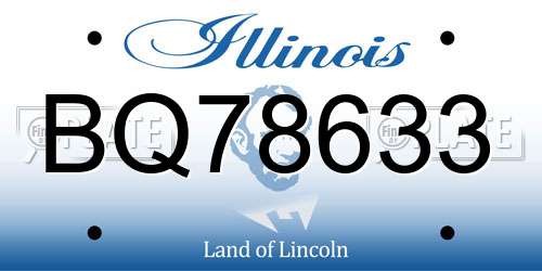 BQ78633 Illinois License Plate
