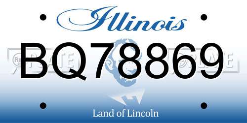 BQ78869 Illinois License Plate