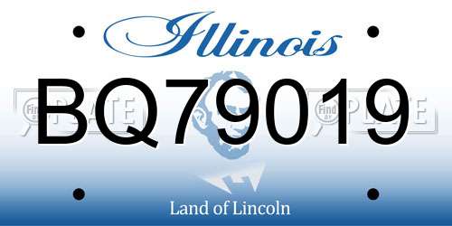 BQ79019 Illinois License Plate