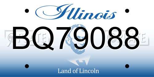 BQ79088 Illinois License Plate