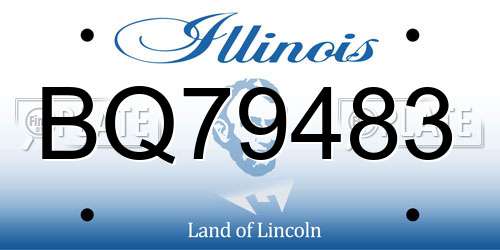 BQ79483 Illinois License Plate