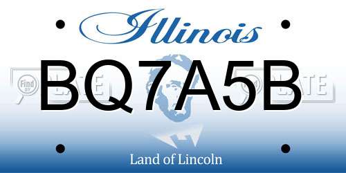 BQ7A5B Illinois License Plate
