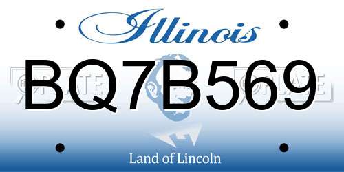 BQ7B569 Illinois License Plate