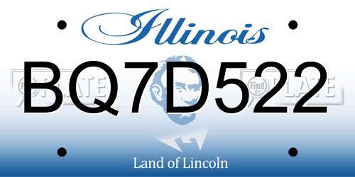 BQ7D522 Illinois License Plate