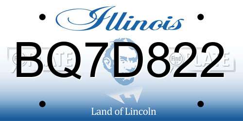 BQ7D822 Illinois License Plate