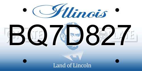 BQ7D827 Illinois License Plate