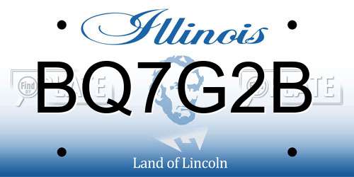BQ7G2B Illinois License Plate