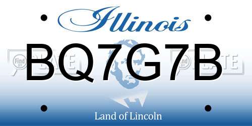 BQ7G7B Illinois License Plate