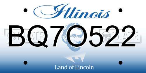 BQ7O522 Illinois License Plate