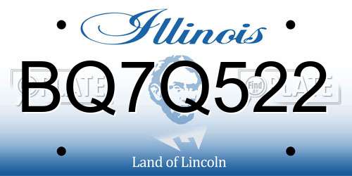 BQ7Q522 Illinois License Plate