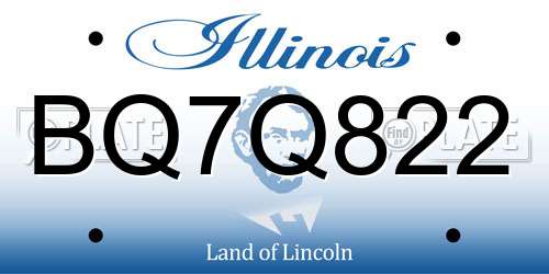 BQ7Q822 Illinois License Plate