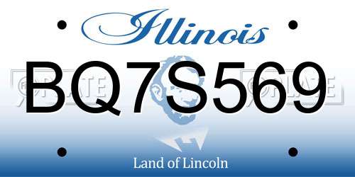 BQ7S569 Illinois License Plate