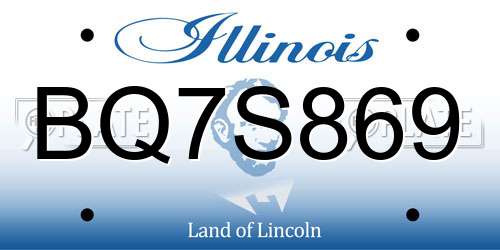 BQ7S869 Illinois License Plate