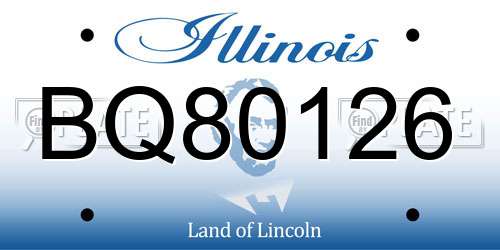 BQ80126 Illinois License Plate