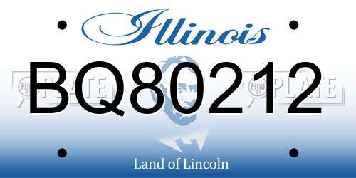 BQ80212 Illinois License Plate