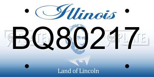 BQ80217 Illinois License Plate