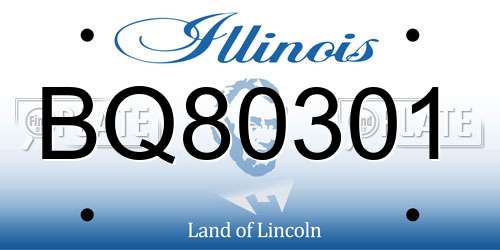 BQ80301 Illinois License Plate