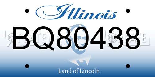 BQ80438 Illinois License Plate