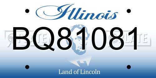 BQ81081 Illinois License Plate