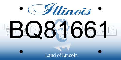 BQ81661 Illinois License Plate