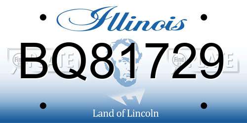 BQ81729 Illinois License Plate