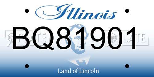 BQ81901 Illinois License Plate